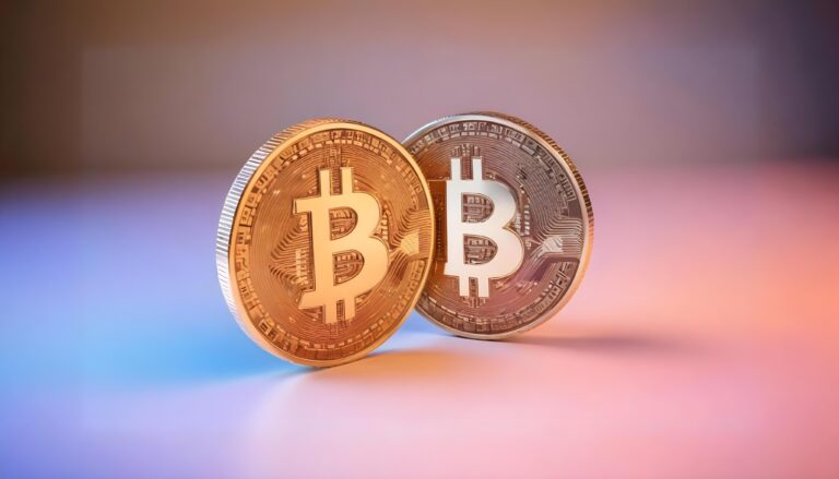 Illustration showing Bitcoin alongside financial charts representing Colombia’s pension market and cautious institutional investment.