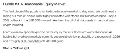 Finally, Hougan says the market needs a reasonable equity market