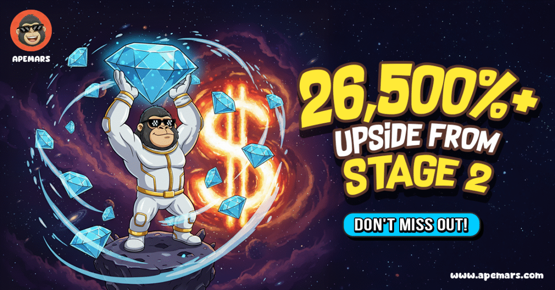 APEMARS’s Best Crypto Presale is on Fire! Next 100x Crypto Stage 2 Is Live, Secure 3000X Gains