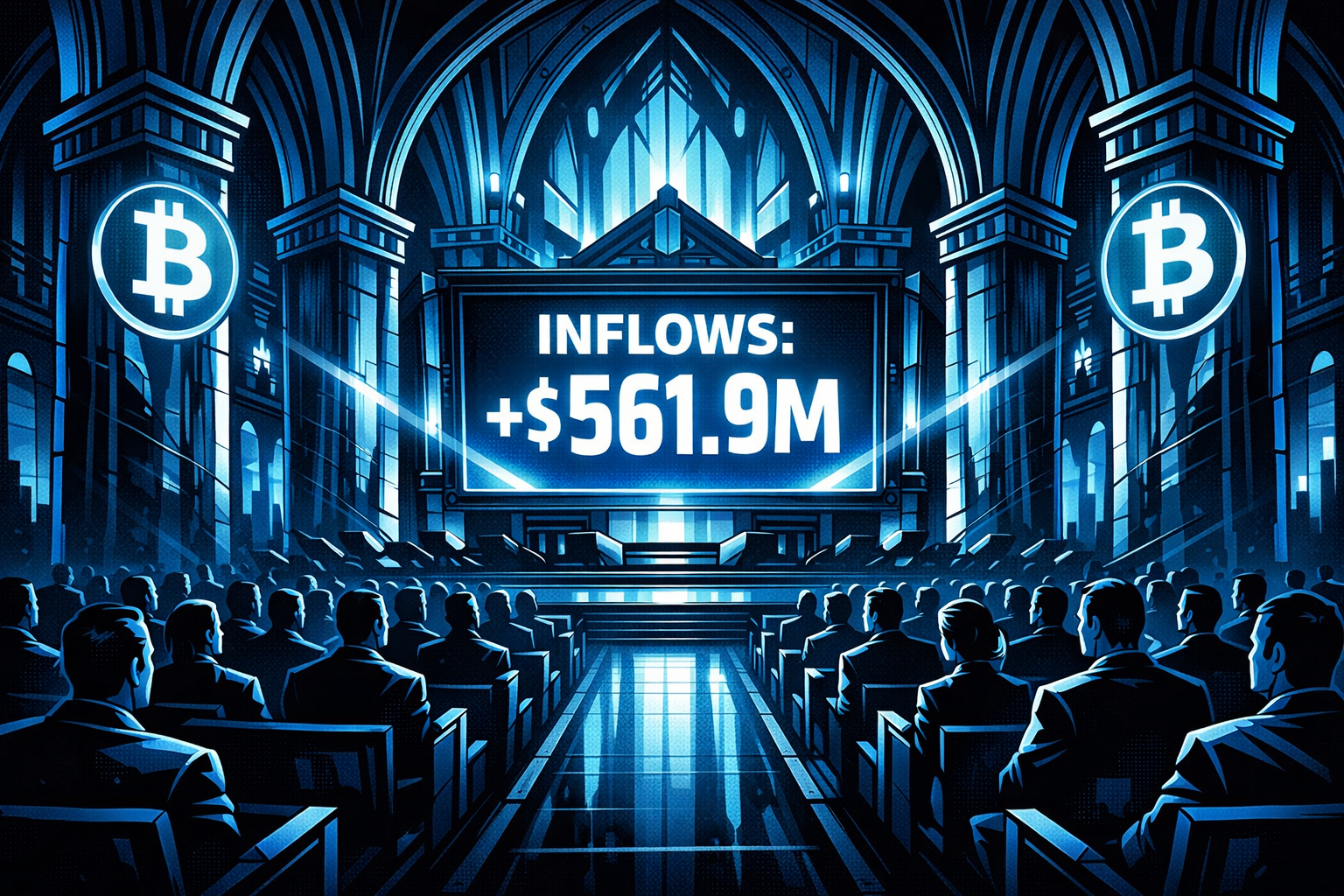 Bitcoin ETFs Snap Outflow Streak With $561.9M Inflows as Institutional Demand Returns