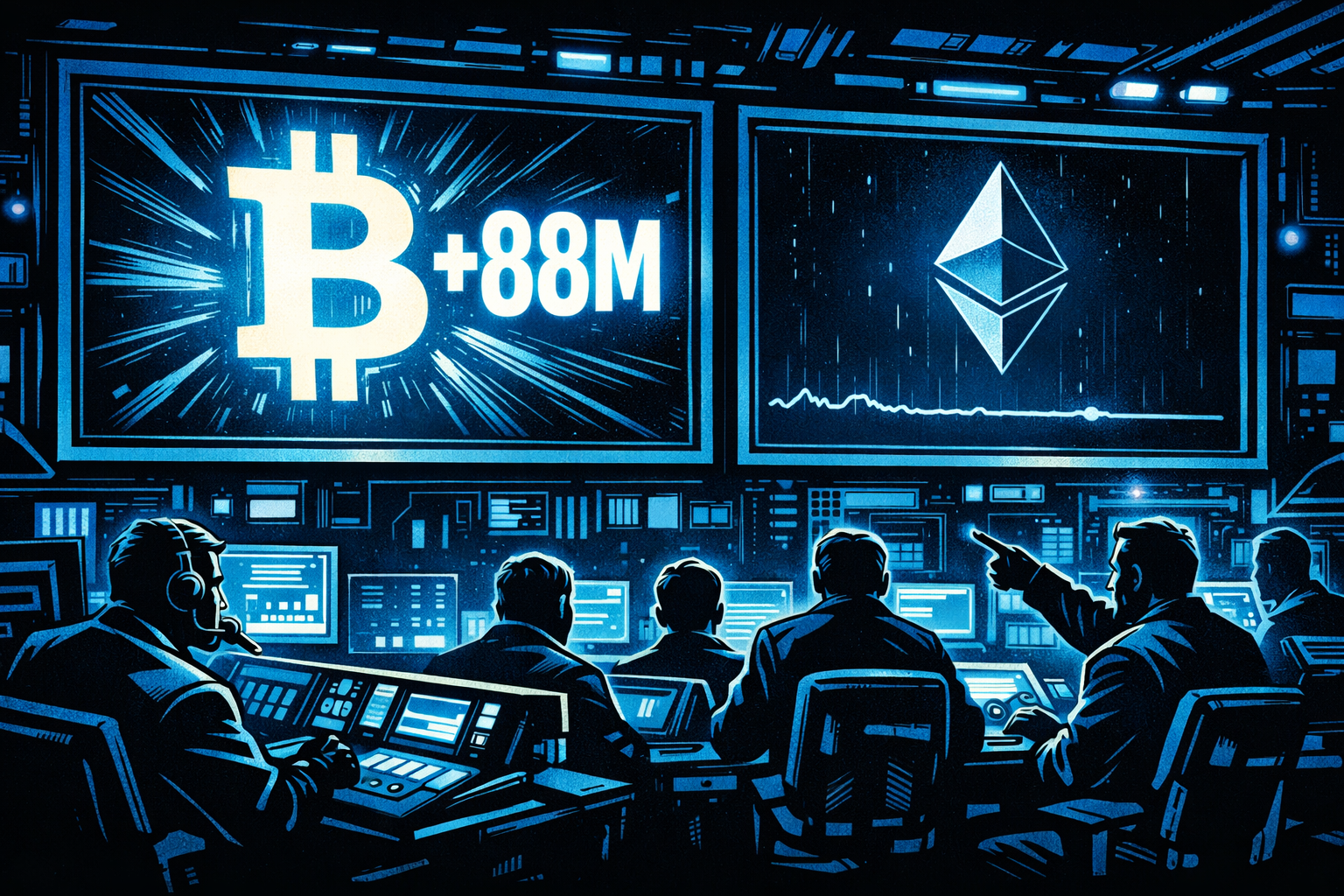 Bitcoin ETFs Attract $88M as Ethereum Flows Stall to Near Zero