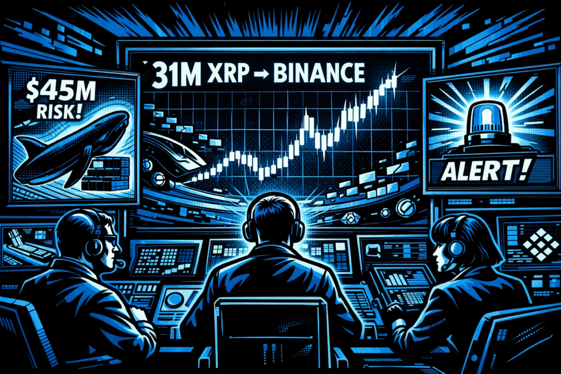 Whale-driven XRP inflow to Binance raises $45 million sell-side risk amid sideways Bitcoin trading.