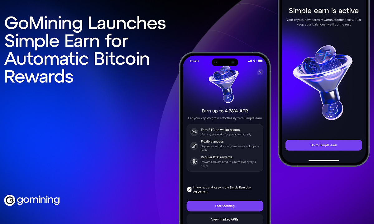 GoMining Simple Earn Enables Autonomous Bitcoin Yield Accrual via Single-Toggle Integration