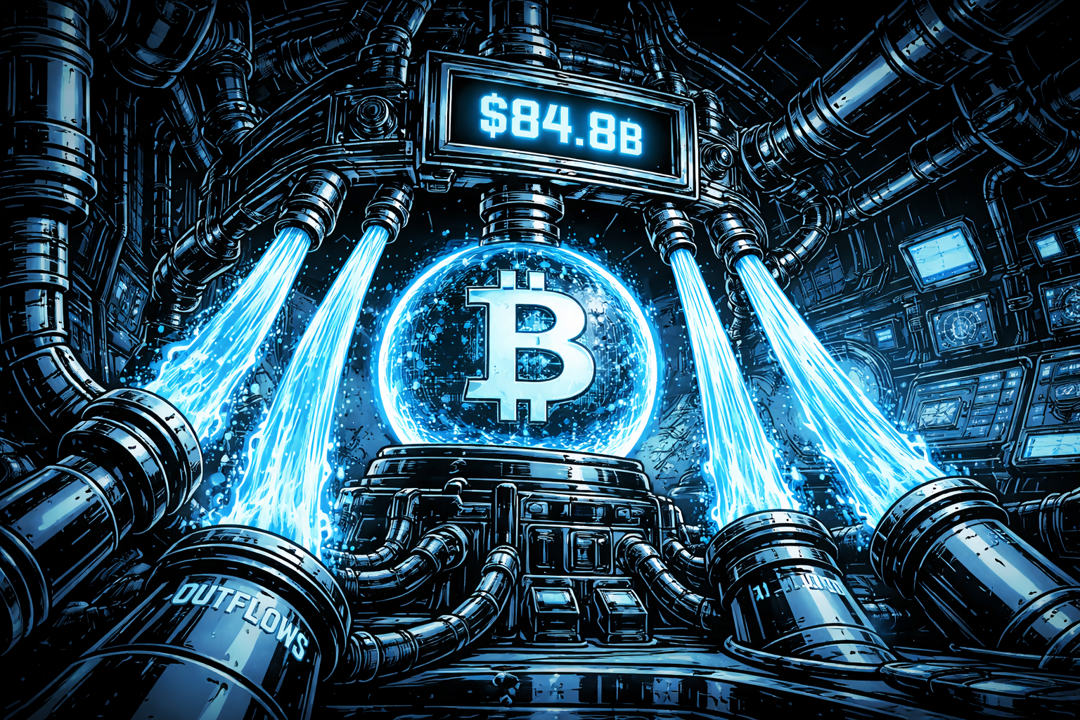 Bitcoin ETF Assets Fall to $84.8B as Institutional Outflows Weigh on Crypto Funds