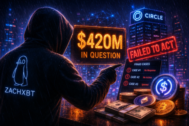 Circle faces claims by ZachXBT over $420M illicit funds and delayed fraud cases response actions.