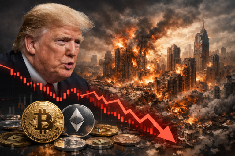 Bitcoin drops near $68,000 as Trump warns Iran over Strait of Hormuz deadline, causing crypto market pressure and global uncertainty.