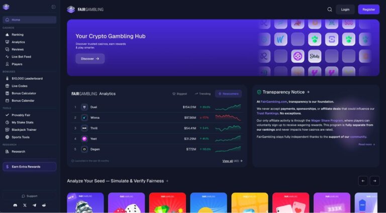FairGambling Launches Crypto Casino Review and Analytics Platform With Provably Fair Tools and