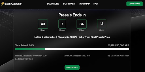 XRP News: As XRP Falls To Yearly Lows, Ripple Whales Turn To SurgeXRP As Presale Surpasses 20% Of Soft Cap
