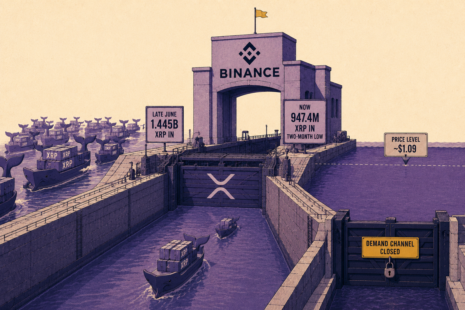 XRP Whale Inflows to Binance Sink to a Two-Month Low