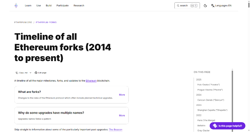 Ethereum Timeline