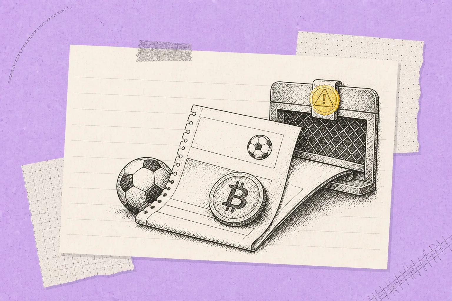 Sports betting odds board with Bitcoin stake and risk icons