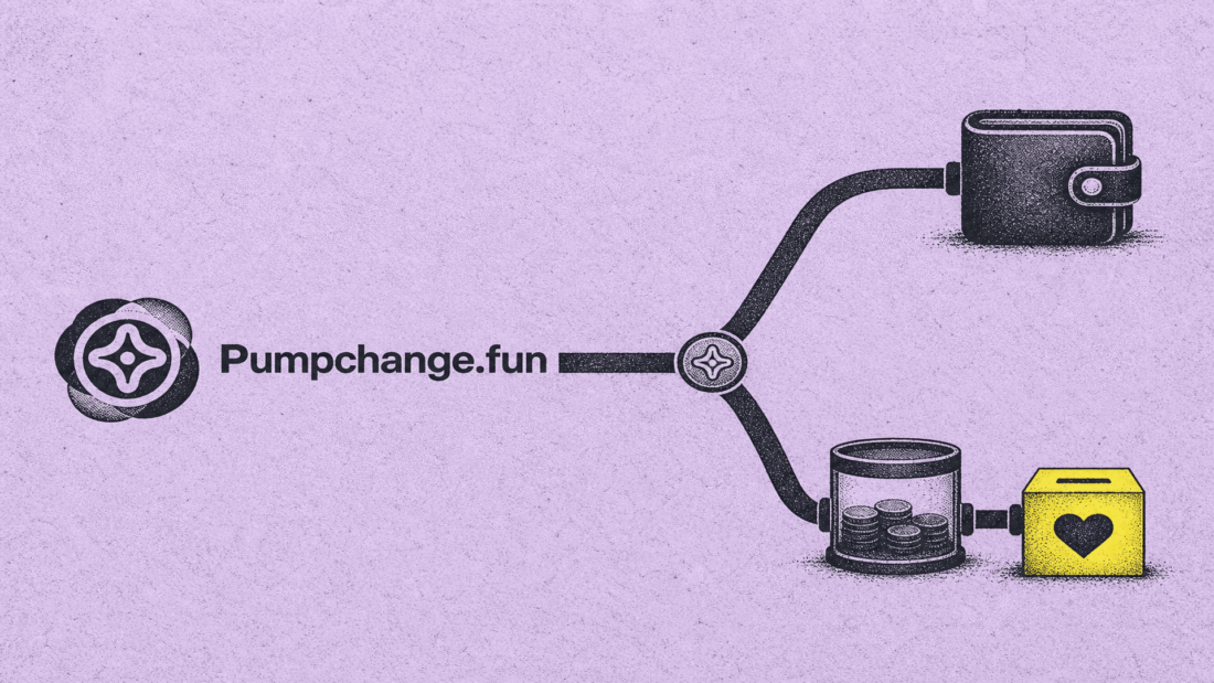 PUMPCHANGE fee route splitting trades between creator and charity wallets