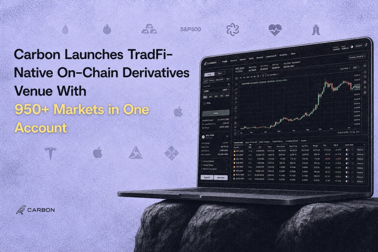 Carbon Launches TradFi-Native On-Chain Derivatives Venue With 950+ Markets in One Account