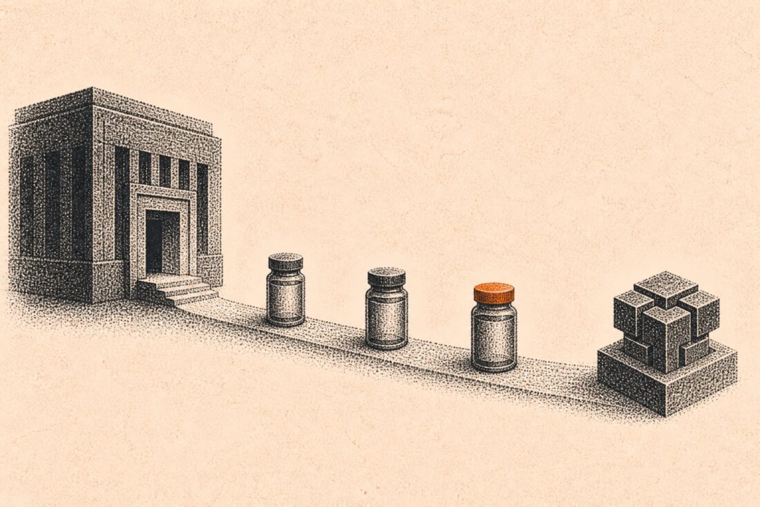 Korean bank route carrying sealed fund canisters to a blockchain node