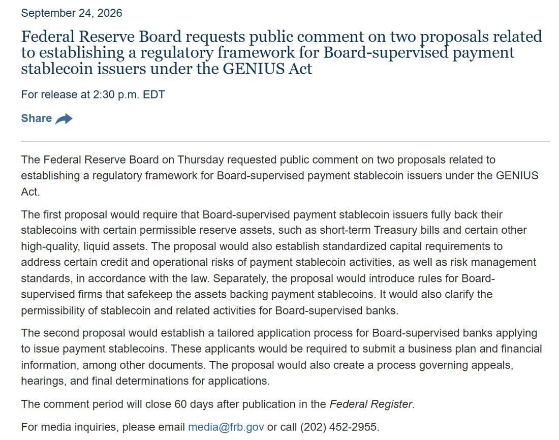 Fed Proposes Two-Day Redemption Limit and Capital Buffers for the Stablecoin Issuers It Supervises