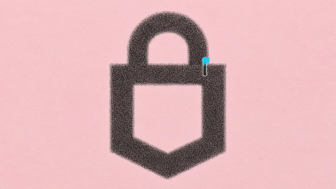 Hardware wallet screen beside a cellular implant board warning mark