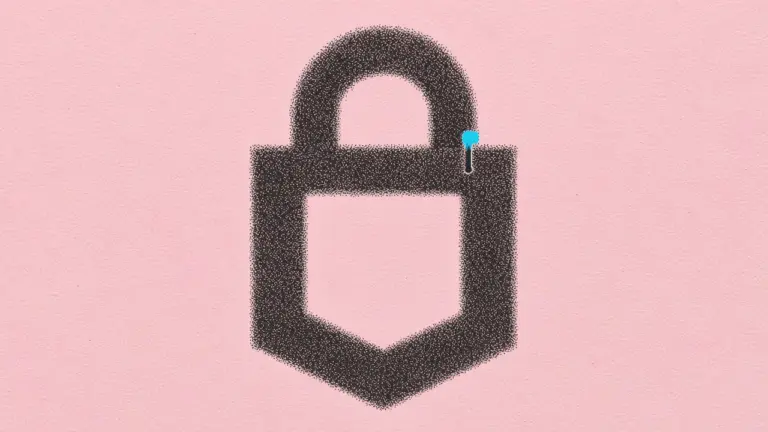 Hardware wallet screen beside a cellular implant board warning mark